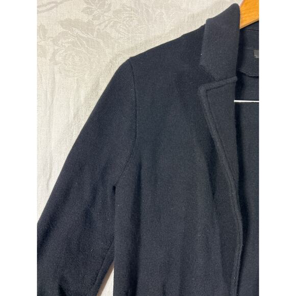 J Crew Cardigan Sweater Small Black Merino Wool Re Imagined Jacket - Picture 4 of 10